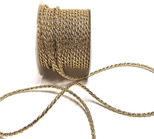 s.dekoda Kordel 15m x 4mm Gold Lurex Drehkordel Dekoband Kordelband Kordelschnur