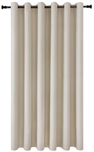 DWCN Blickdichte Vorhänge Beige,H243xB254cm,Raumtrenner Gardinen Ösen Thermo Vorhang Kälteschutz Blackout Curtain Verdunkelung Sichtschutzvorhänge für Schlafzimmer,Büro,Wohnzimmer,1 Stück