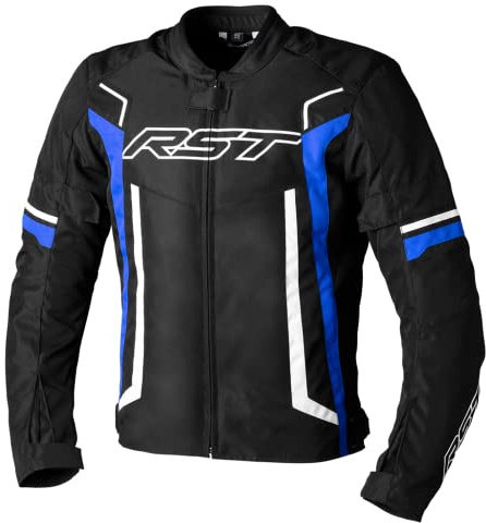 Motorbike RST Pilot Evo Mens Textile Jacket Biker Rider Sports CE Approved Jacket (Black/Blue/White,50)