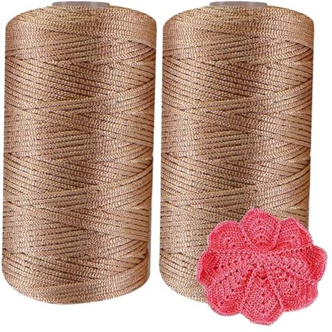 2 Pezzi Filato Di Cotone Scintillante Filati Cotone Glitter Per Uncinetto Borse Uncinetto Sorrento Fili Cordoncino Paillettes Filato Per Maglieria, 200g Per Ferri Uncinetto