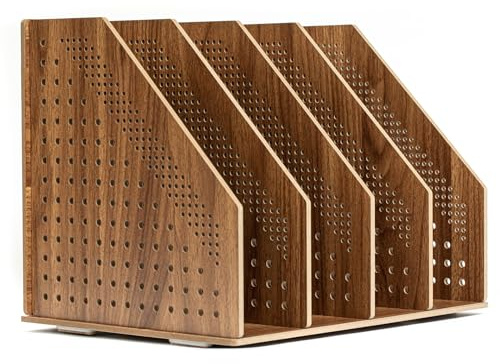 Keivmlvt Porte-documents en Bois Fabriqué à la Main : Ensemble d'Organiseurs de Bureau, Supports de Fichiers et Serre-livres - Parfait pour le Rangement