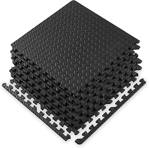 Top Home Solutions® Gym Flooring – 10mm Pack of 16 Interlocking Floor Mats 60 x 60cm, Eva Puzzle Rubber Tiles, Non-Slip Rubber Foam Mats, For Home Workout, Garage, Yoga & Fitness