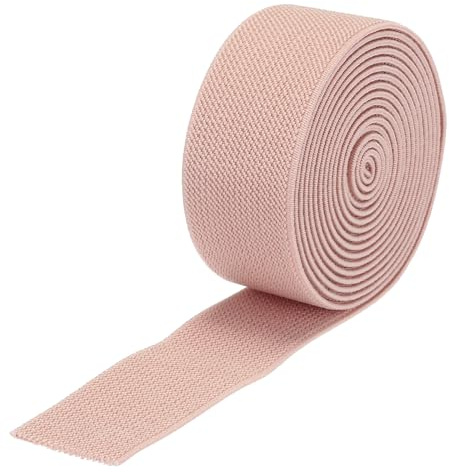 sourcing map Large bande élastique tissée double face 3 cm - 1,8 m - Rose pâle - Pour couture
