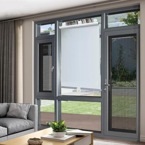 Verdunkelungsrollos,Sonnenschutzrollos,Fensterrollo,Tragbare Temporäre Jalousien Ohne Bohren,Einziehbarer Balkon Vorhang,32-150cm Breit Rollläden,Für Schlafzimmer Küche,White-40 * 150cm(16 * 59in)