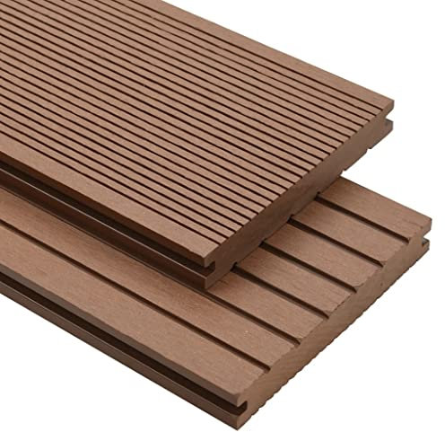 Home Items, WPC Massive Terrassendielen mit Zubehör, 26 m², 2,2 m, Hellbraun, Anzugmöbel