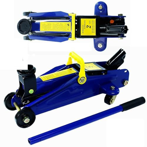 HFGVBDNE 2 Tonnen hydraulischer Wagenheber für Auto, Transporter, Garage, ausziehbar von 135 mm auf 320 mm, 2000 kg Hubwagen, Bodenrad-Reifenständer, Stützrahmen, britischer Lagerbestand