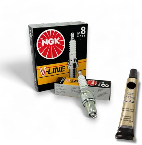 6x Zündkerzen V-Line passt für BMW 3er e30 320i / 323i Bj. 1982-1991 + Kupferfett