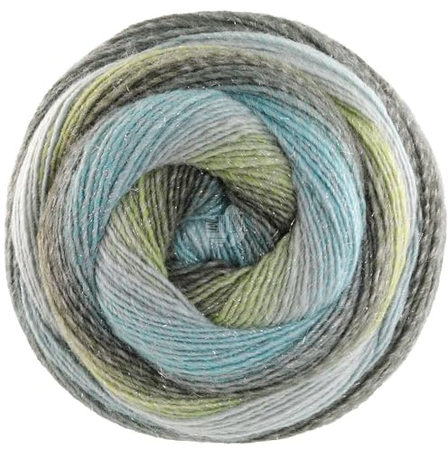 LANA GROSSA Gomitolo Gala| Dochtgarn im Farbverlauf mit dezentem Lurex-Effekt | Handstrickgarn aus 60% Schurwolle, 38% Polyacryl & 2% Polyester | 200g Wolle zum Stricken & Häkeln | 700m, FB 4022