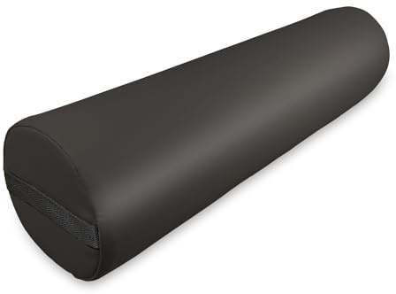 Zen — Rouleau Entier pour Tables de Massage et de thérapie 60 × 15 × 15 cm — Rouleau Coussin pour Table de Massage pour Les Genoux, Les Chevilles et Le Cou — Coussin Table de Massage Noir