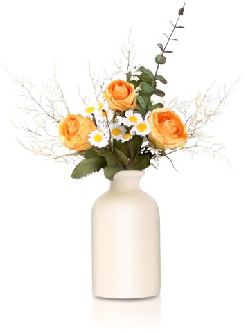 Yhjxly Fiori artificiali con vaso, bouquet di fiori artificiali, decorazione da tavolo, decorazione per la casa, bouquet, matrimonio, giardino, festival