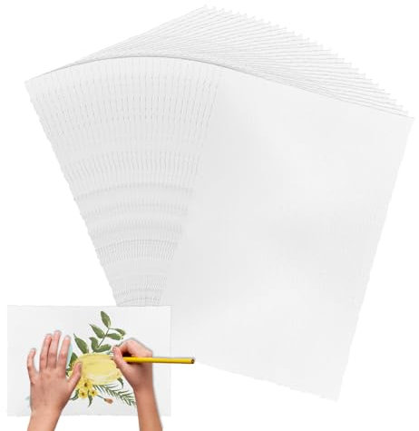 quiodok 20 Blätter Büttenpapier 300 GSM Weiß Handgeschöpftes Papier Baumwollpapier Dickes Handgeschöpftes Aquarellpapier Mit Büttenrand 28 * 19cm für Zeichnen Skizzieren Schreiben DIY Handwerke