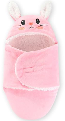 UieaMsio Schlafsack für Babys, Baby-Puckdecke, 0-6 Monate Pucksack, Babyschlafsack, superweiche Plüsch-Essentials, perfekte Geschenkidee (Rosa)