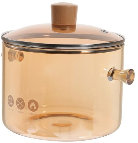 CONGARTENO Pentola Borosilicato con Doppio Manico Pentola Trasparente per Cottura di Zuppe Pasta e Alimenti per Design Ergonomico e Adatta per Cucina Induzione e Stovetop