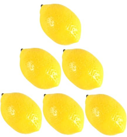Warmhm 6St Mini-Zitronenimitat Künstliche Girlande Puzzle- simuliertes Zitronendekor Mini-Essen künstliche Zitronen bastelzeug pädagogisches Hausbedarf PVC Yellow