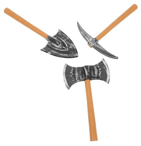BESTonZON 3stücke Zwergenspitzhacke Aus Kunststoff Fake-hackmesser-attrappe Für Party Cosplay Halloween Und Bühnenauftritte Mit Beil Und Schaufel Spielzeug Für Kostüme Und Dekorationen