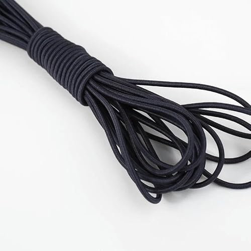 Banda elástica redonda de 10 metros, 2,4 mm, 26 colores, cuerda elástica redonda, banda de goma, línea elástica, accesorios de costura para bricolaje, azul marino, 2,4 mm, 10 m