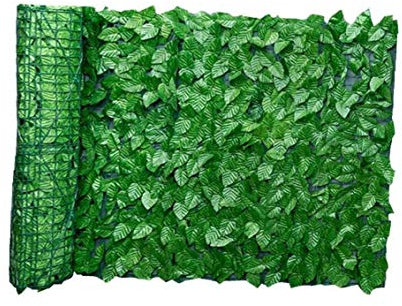 Rete di edera artificiale, recinzione per balcone, privacy, decorazione da parete con foglie finte, per giardino, patio e cortile, protezione della privacy