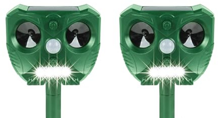 2 x Ultrasonic Cat Deterrent, Ultrasonic Repellent with Solar, Cat Deterrent for Garden, Ultrasonic Solar Animal Repellent, Etterfest IP66, Against Cats, Dogs, Martens, Animal Repellent