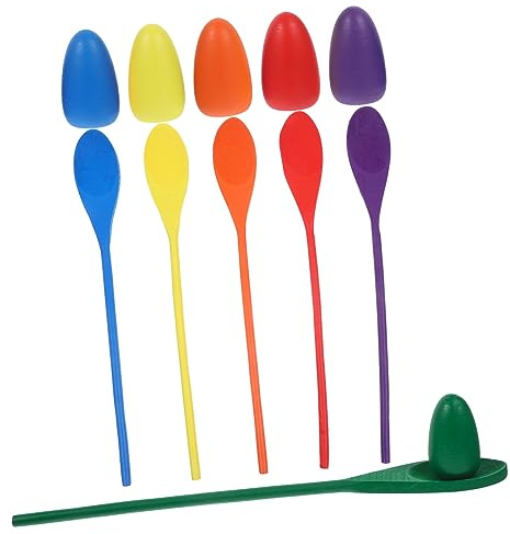 Gatuida 6pcs Wooden Egg Tray for Training Tool Balancing Games and Outdoor Playing Toy for Boys and Girls Sensory Toys and Relay Race Game Activities