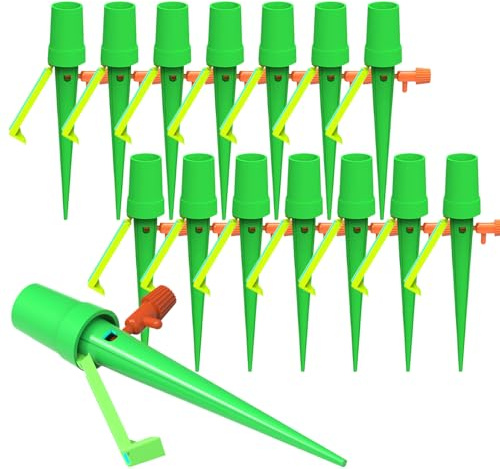 Puntas de Riego Automático - 15 Piezas Dispositivos Para Plantas | Drippers Automáticos Antifugas con Válvula Regulable para Jardín Exterior Interior Plantas Árboles Tomate Orquídea