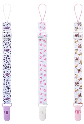 Somniumnight Cute Adult Size Clips: Long Size for Dummy Pacifier - 3 Pack Set for Adults Only