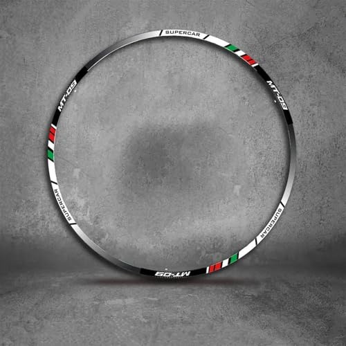 NMBZVE Adesivi per Cerchioni Accessori Moto Strisce Riflettenti sul Bordo del Cerchio Adesivi Riflettenti per Ruote per MT 09 MT09(Style 10)