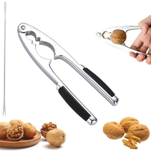 Ayucanpeng Casse Noix avec Poignée Antidérapant,Casse-Noisette,Casse-Noisette Métal,Casse-Noix Multifonction,pour Les Noix, Noisettes, amandes, Fruit de mer，ou Autres Noix