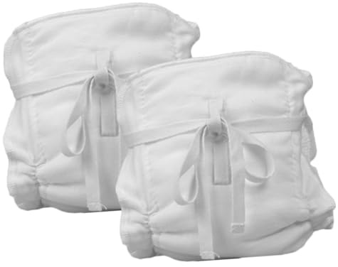 2 Stück Wiederverwendbare Babywindelhose aus Baumwolle mit Trägerdesign | Weiß, Waschbar und Atmungsaktiv, Bequeme Passform für Babys und Neugeborene