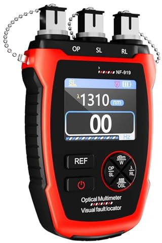 Testeur Fibre Optique, NF-919 3 en 1 Power Meter Source lumineuse stable VFL REF Localisateur visuel de défauts Outil de test de fibre optique à lumière rouge