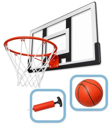JugaToys - Canasta Baloncesto Infantil para Interior y Exterior - Incluye Pelota e Hinchador - Tablero Basket Diametro de 32cm - Juego Exterior Niños +3 años - Mini Canasta con Estructura Resistente