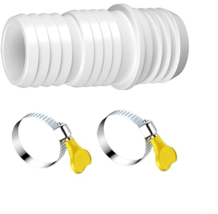 Tuyau de vidange étendu pour machine à laver et système de vidange d'évier avec connecteur et pince pour une sortie d'eau sécurisée Tuyau EVA de 5 m (connecteur extensible)