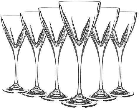 Rcr Crystal 6 Pezzo Fusion Wine Glasses Set - Moderno Bicchiere di Cristallo Calici Calici - 250ml