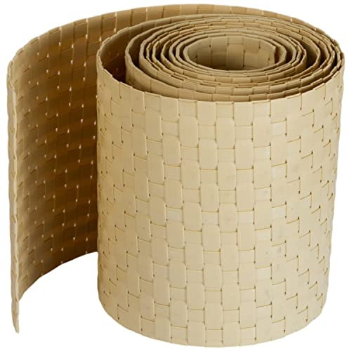 workingHOUSE Polyrattan-Sichtschutzstreifen, Sichtschutz für Doppelstabmatten Zaun, 19 x 255 cm (Beige)