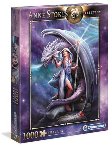 Clementoni 39525 Im Bann des Drachen – Puzzle 1000 Teile, Anne Stokes Collection, herausforderndes Geschicklichkeitsspiel für die ganze Familie, Erwachsenenpuzzle ab 9 Jahren