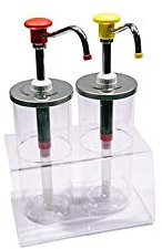 Hovicon Lot de 2 doseur à levier en acier inoxydable pour sauces avec récipient en plexiglas capacité 2 l