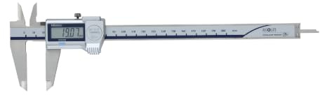Mitutoyo Digital ABS Messschieber CoolantProof IP67, 0-200 mm, Tiefenmessstange | 0,01 mm, Nullpunkt gespeichert, Datenausgang, IP67