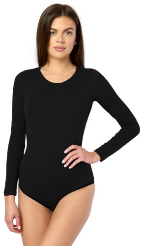Merry Style Body Manica Lunga Donna MS-114 (Nero, S)