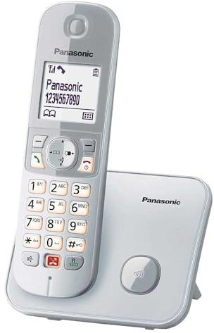 Panasonic KX-TG6851SPS Telefono Senza Fili Digitale, Unità Base e 1 Auricolare, Identificatore Di Chiamata, Blocco Di Chiamate Inquietanti, Campanello Di Categoria, Schermo LCD, Tastiera Illuminata,