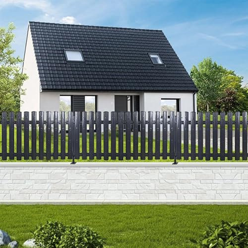 Clôtures pour maison/jardin Gris Anthracite RAL 7016 en acier fourni avec visserie + protections
