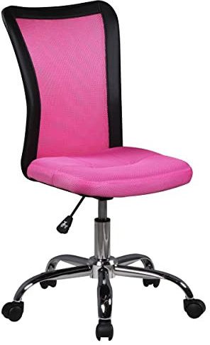 möbelando Kinder-Schreibtischstuhl Salerno für Kinder ab 6 mit Lehne Rollen Kinder-Drehstuhl Kinder-Bürostuhl ergonomisch höhenverstellbar Jugendstuhl für Mädchen Jungen Pink Kinderzimmerstuhl