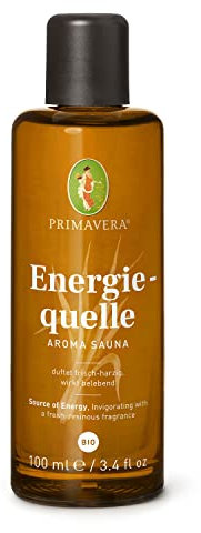PRIMAVERA Energiequelle Aroma Sauna bio 100 ml – Saunaöl, Aromatherapie – frisch-harziger Duft – belebend – vegan