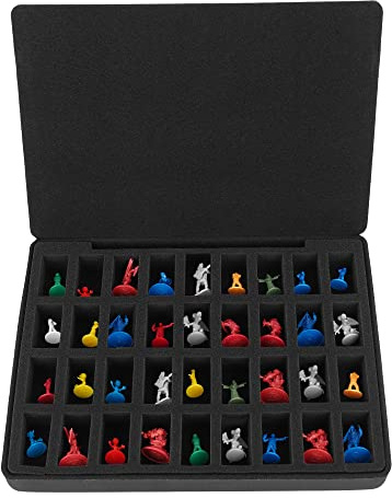 Minahao Harte EVA-Miniatur-Figurenbox, Tragetasche für 36 Spielfiguren, vorgerillte Schaumstoffschicht, kompatibel mit 40 K, DND und allen kleinen Miniaturen (nur Gehäuse) (schwarz)