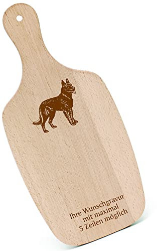 Chopping Board Breakfast Board Engraved Belgian Shepherd Malinois with Handle 330 x 150 cm Wooden Board Kitchen Chopping Board
