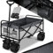 KESSER® Carro Plegable con Ruedas Anchas | Transporte de Mano | 2 Bolsas de Red | Plegable | Neumáticos de Goma Maciza | Carrito Jardín Gris