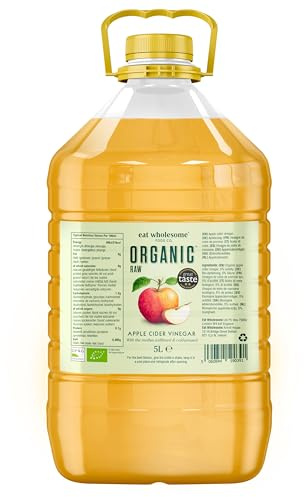 Eat Wholesome Vinaigre De Cidre De Pomme Biologique, 5L - Primé, Non Filtré, Naturellement Fermenté, Avec La Mère, 5% D'acidité, Végétalien
