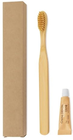 DISOK Lote 25 a 500 Sets Cepillo de Dientes + Pasta Dientes ECO en Caja kraft. Detalles Ecológicos para bodas, bautizos, comuniones, fiestas, eventos. (50)