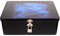 Artibetter Joyero de lata con candado para cartas vintage de hojalata contenedor para cartas contenedor grande para galletas con llave para joyas regalo dinero negro