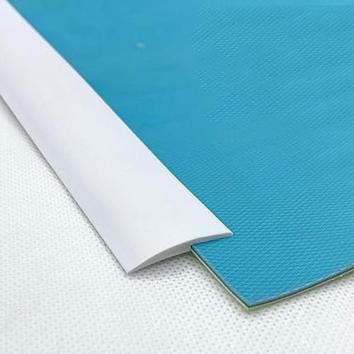 NILZA Türleiste wasserdichte Übergangsleiste Übergangsschiene PVC Bodenleisten Vinylboden Abschlussleiste Boden 1-5mm Übergangsprofil Für Fliesen (Color : White, Size : W30mm-L100cm)