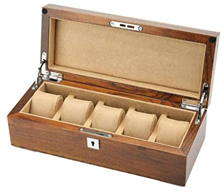 BONOOL Uhrenbox für Damen, Holz, großer Organizer, Uhrengehäuse, Samtkissen, zur Präsentation, Aufbewahrung, Geschenk der Liebe (A)