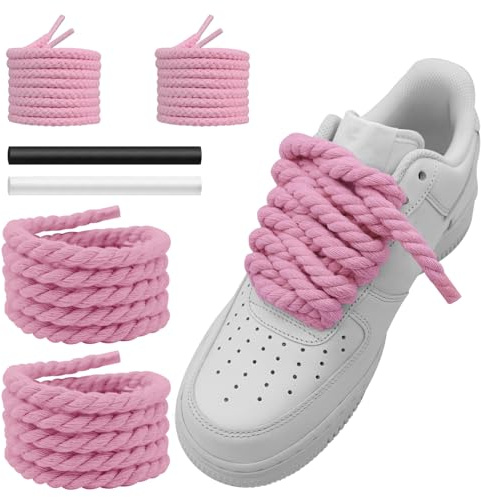 NDTEZUGT 10mm Lacets de Chaussures Ronds 120cm 140cm Lacet Corde Rope | Lacets Corde Rope Chunky en Coton pour Sneakers Baskets